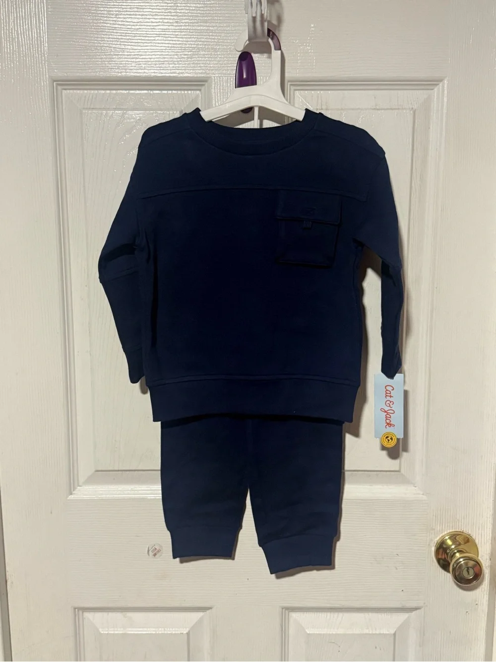 Cat & Jack Navy Blue Kids Matching Sweatshirt and Joggers Set